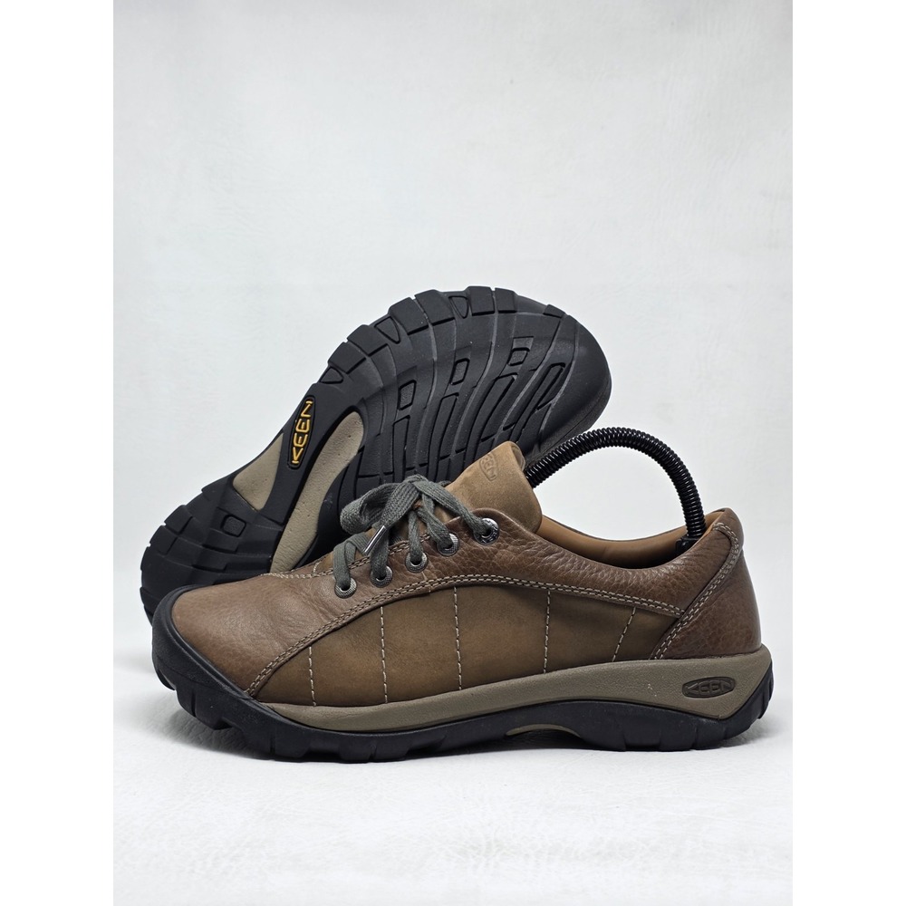 KEEN Presidio Shoes Womens 9.5 W Brown Leather Outdoor Hiking Sneakers Comfort